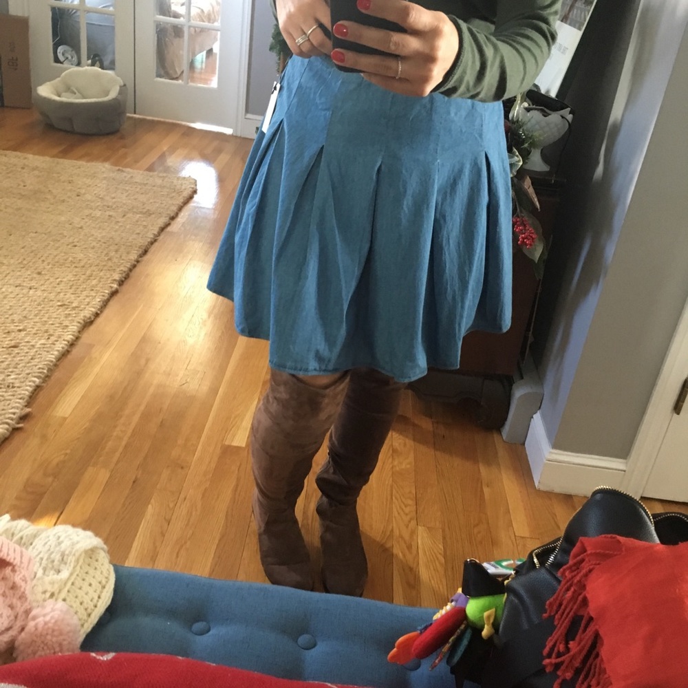 Chambray Mini Skirt